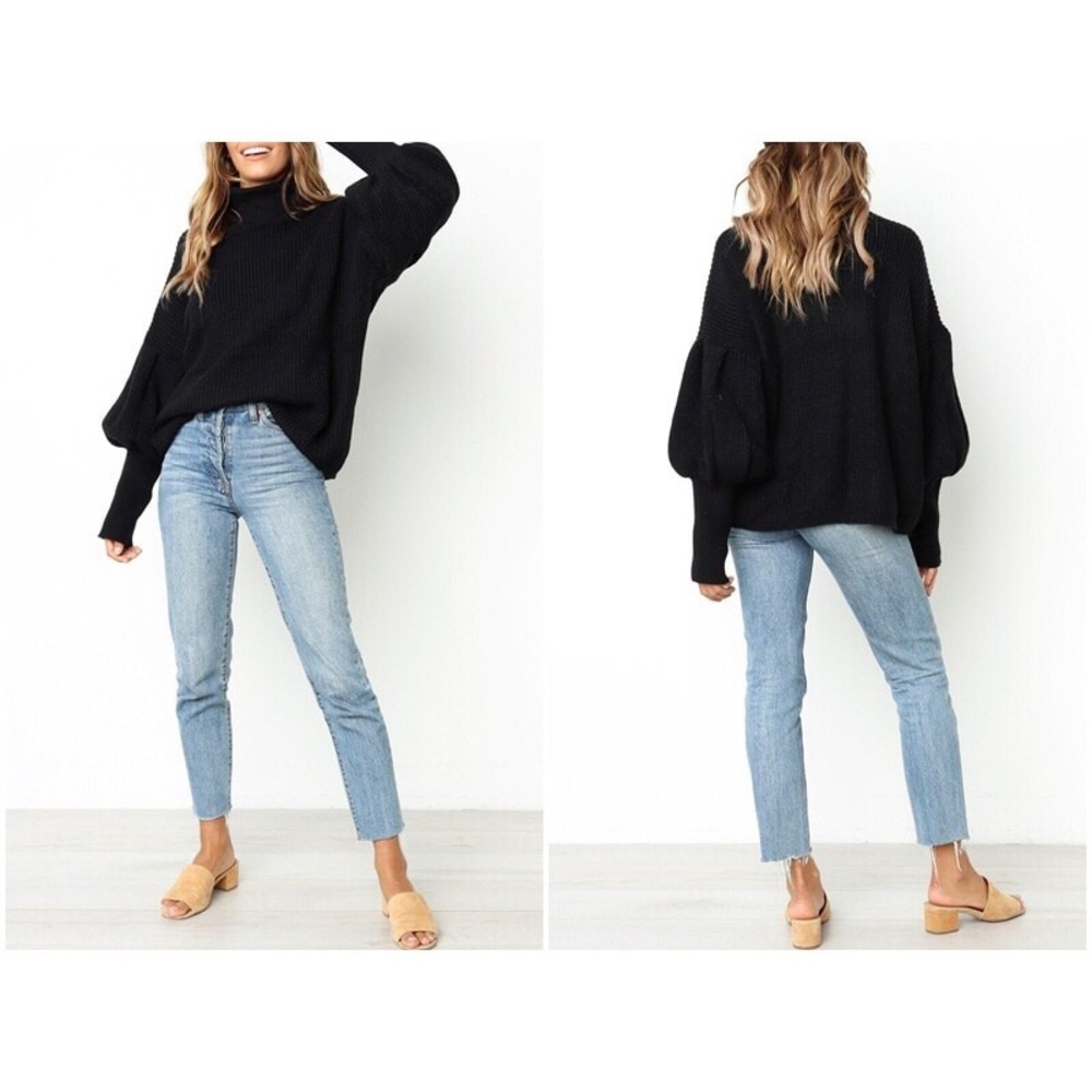 🌹 I Feel Love Oversize Knit Jumper In BLACK🌹 - Picture 2 of 4